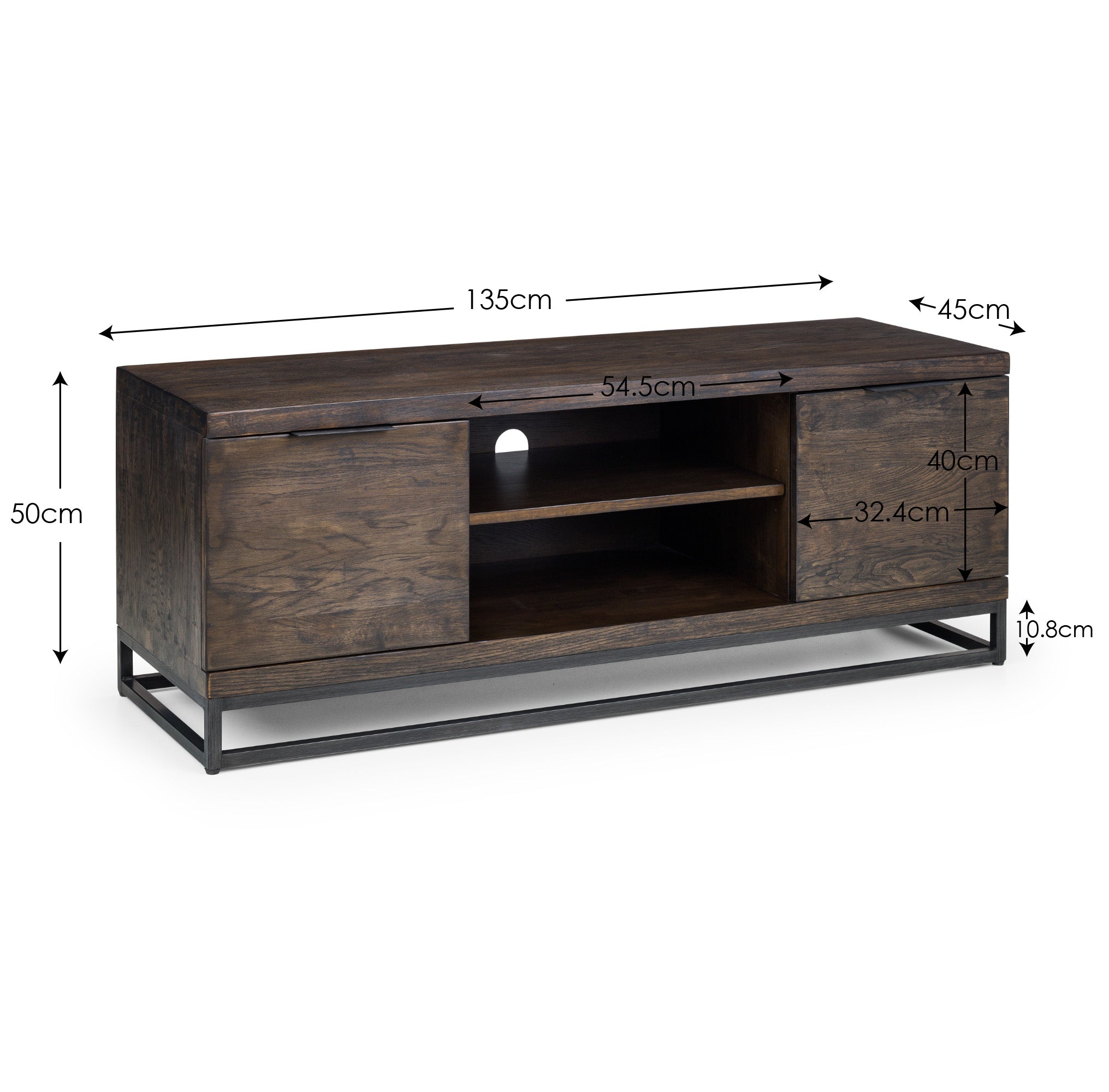 Alberta Dark Oak Wood TV Unit